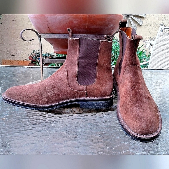 🆕 SOLD!!! $689 John Varvatos Brown Suede Chelsey Boots - Picture 5 of 11